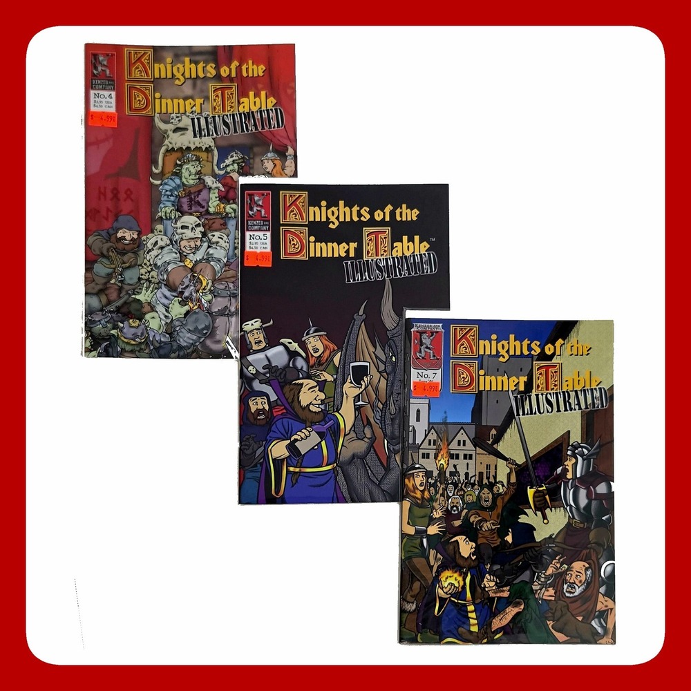 Knights of the Dinner Table Illustrated Comic Lot 4 5 7 Kenzer & Company VTG